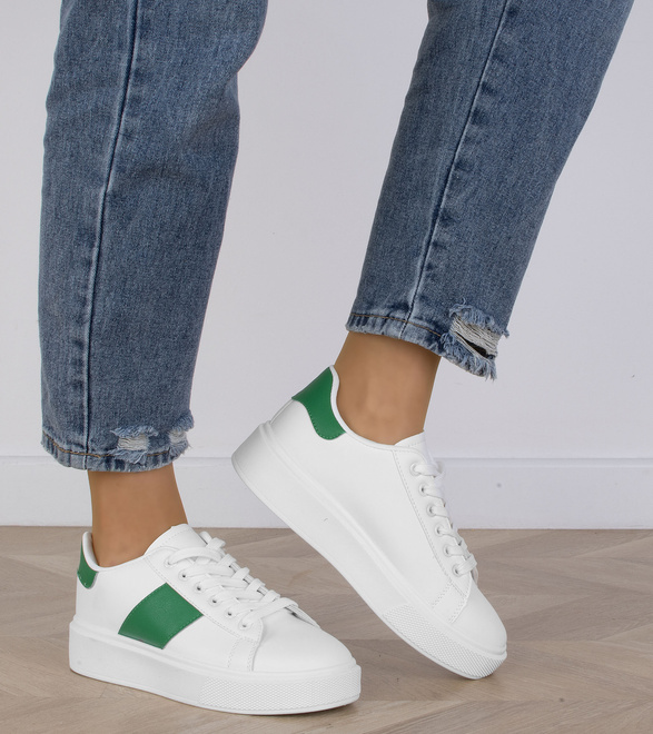 BIAŁE SNEAKERSY TRAMPKI KLASYCZNE NA PLATFORMIE SOFIA