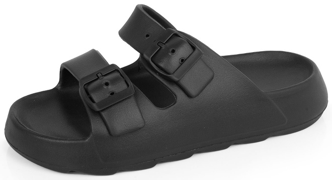 CZARNE DAMSKIE KLAPKI WYGODNE NA PLATFORMIE JEREZ 3