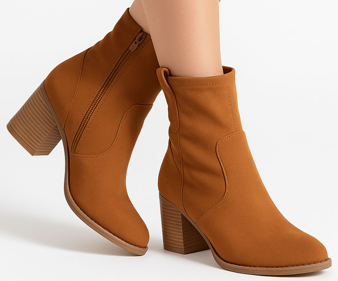 CAMEL DAMSKIE BOTKI KOWBOJKI NA OBCASIE ZAMSZOWE ISODIRA 2