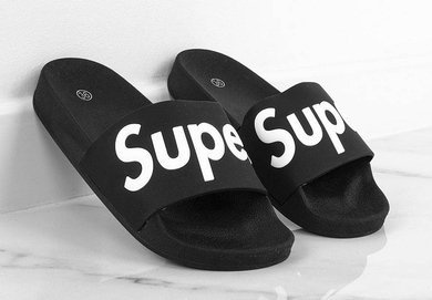 CZARNE GUMOWE KLAPKI SUPER