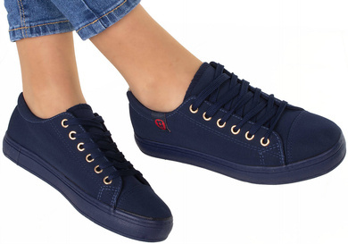 GRANATOWE KLASYCZNE NISKIE TRAMPKI