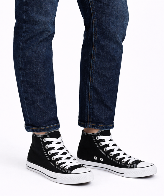 WYSOKIE KLASYCZNE CZARNE TRAMPKI TENISÓWKI SZNUROWANE 7