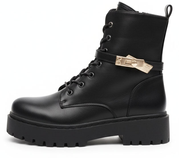 CZARNE BOTKI  DAMSKIE OCIEPLANE TRAPERY NA PLATFORMIE ESTERI 3