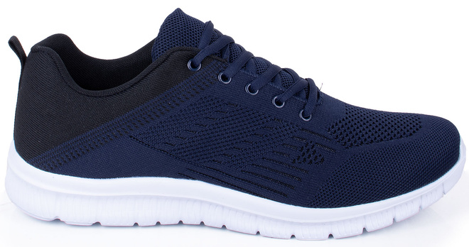 GRANATOWE MĘSKIE SNEAKERSY SZNUROWANE 1