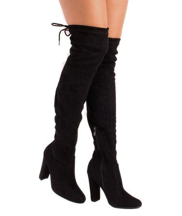 CZARNE ZAMSZOWE KOZAKI ZA KOLANO ANDIS