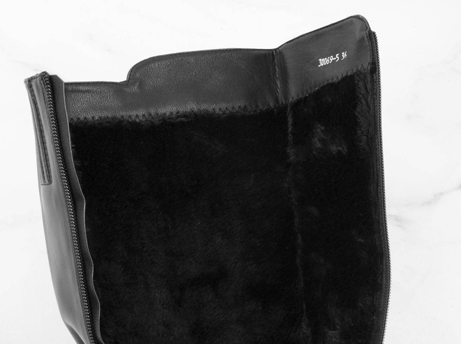 CZARNE OCIEPLANE KOZAKI NA KOTURNIE IRINA 8