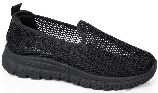 CZARNE TENISÓWKI AŻUROWE SLIP ON WSUWANE ALODIA 1