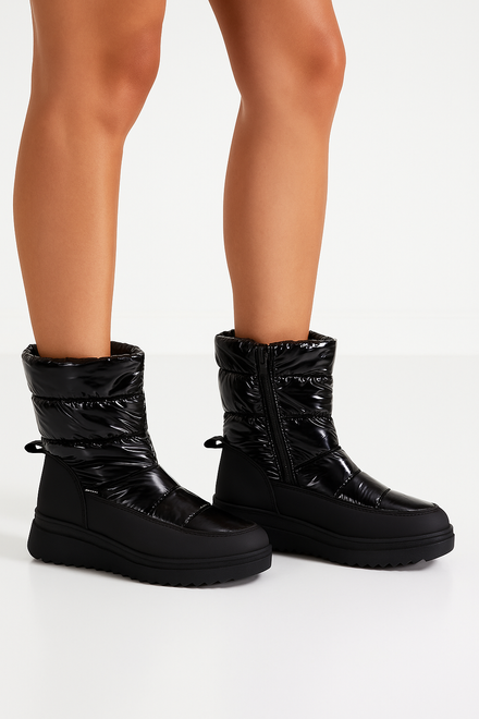 CZARNE ŚNIEGOWCE BOTKI OCIEPLANE NA PLATFORMIE