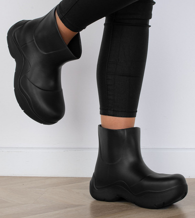 DAMSKIE CZARNE MATOWE KALOSZE BOTKI