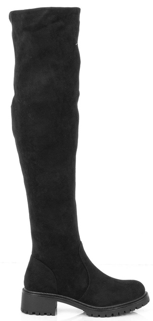 CZARNE ZAMSZOWE KOZAKI KLASYCZNE ZA KOLANO OCIEPLANE NORAH 1