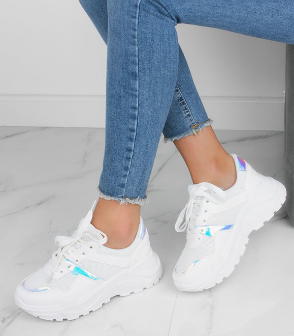 SPORTOWE BIAŁE SNEAKERSY TRAMPKI NA PODWYŻSZENIU TRACY 3