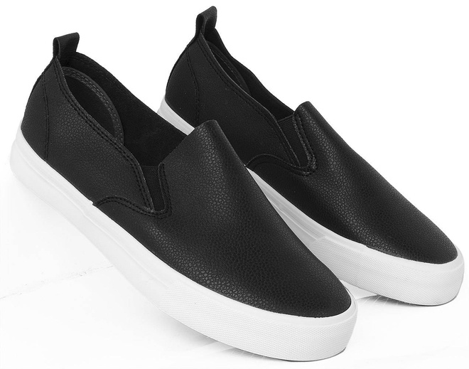 CZARNE TRAMPKI TENISÓWKI SLIP ON  2