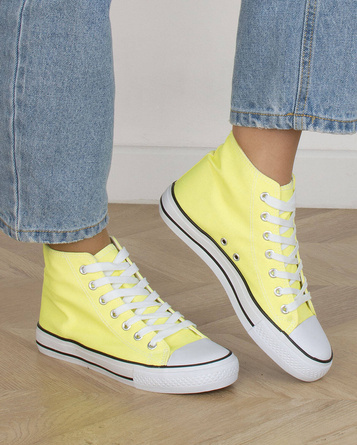 WYSOKIE ŻÓŁTE TRAMPKI TENISÓWKI DAMSKIE TOLA