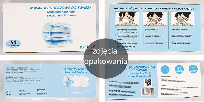 MASKA MASECZKA ANTYWIRUSOWA OCHRONNA 50 SZTUK 5