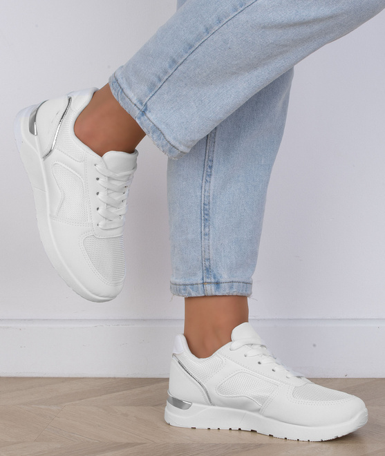 DAMSKIE BIAŁE TRAMPKI BUTY LEKKIE SNEAKERSY LEPES