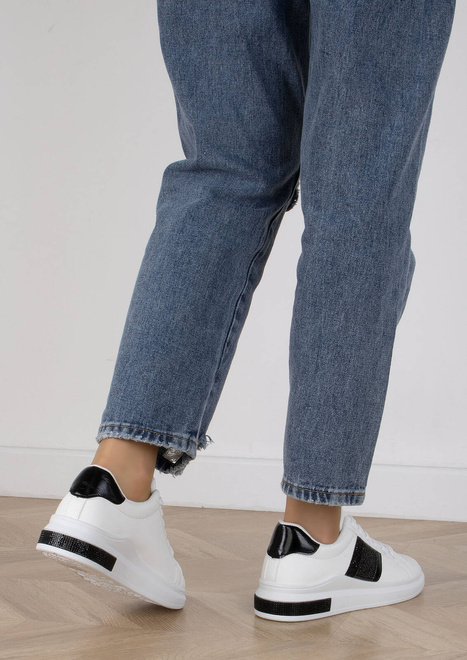 BIAŁE SNEAKERSY TRAMPKI KLASYCZNE NA PLATFORMIE RAINA 7