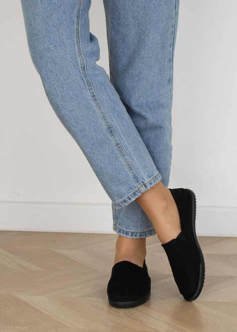 CZARNE TENISÓWKI TRAMPKI WSUWNE SLIP ON ELASTAN ELVE 6
