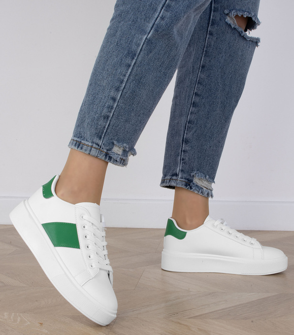 BIAŁE SNEAKERSY TRAMPKI KLASYCZNE NA PLATFORMIE SOFIA 6