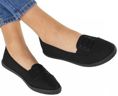 CZARNE WYKROJONE TENISÓWKI TRAMPKI