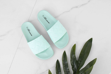 ZIELONE GUMOWE PLECIONE KLAPKI MELISKI KEILIS