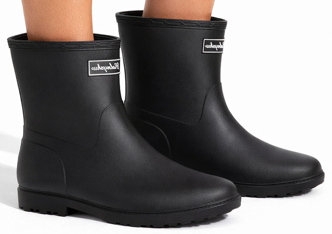 CZARNE WYSOKIE MATOWE KALOSZE OCIEPLANE BOTKI WSUWANE 2