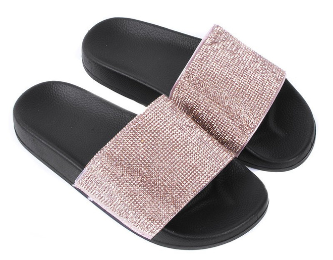 ZŁOTE GUMOWE KLAPKI Z CYRKONIAMI DIAMONDS 4