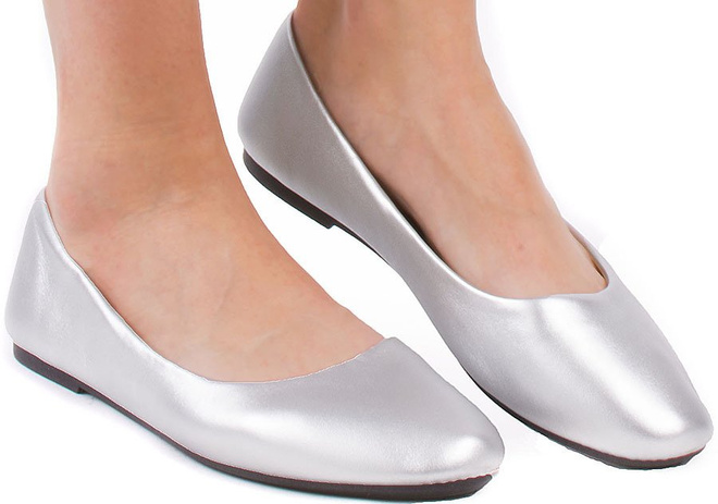 SREBRNE BALERINKI BALERINY EKO SKÓRA 1