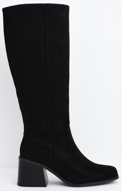 DAMSKIE CZARNE WYSOKIE KOZAKI ZAMSZOWE NA SŁUPKU ANITA 1