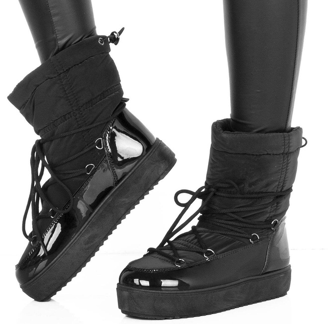 CZARNE ŚNIEGOWCE BOTKI OCIEPLANE WSUWANE  2