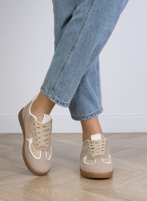 DAMSKIE BEŻOWE SNEAKERSY TRAMPKI REJA 7