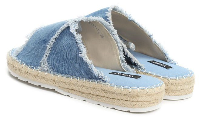 NIEBIESKIE JEANSOWE KLAPKI ESPADRYLE CLARA 5