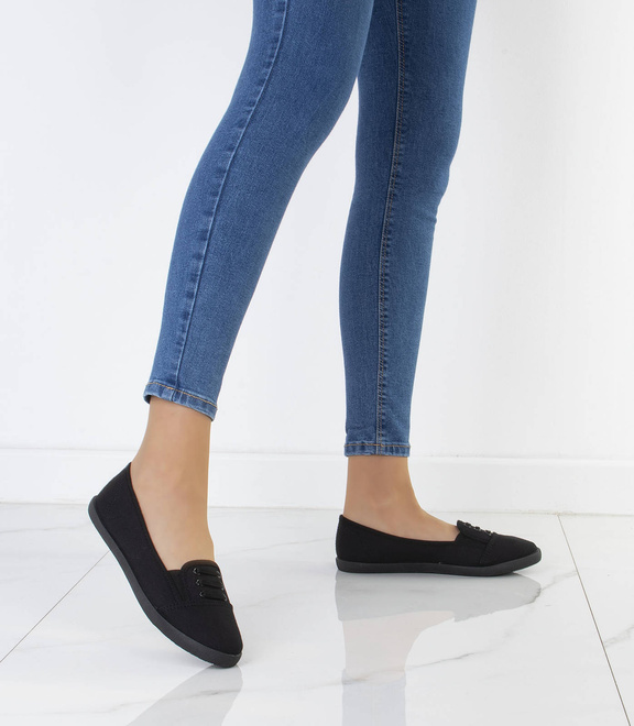 CZARNE WYKROJONE TENISÓWKI TRAMPKI  5