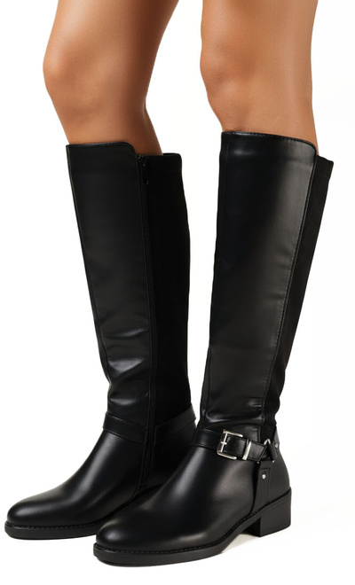 CZARNE DAMSKIE KOZAKI SKÓRZANE NA SŁUPKU OLESSA 4