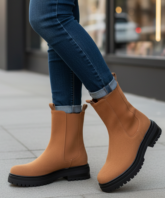 DAMSKIE CAMEL ZAMSZOWE BOTKI TRAPERY ZA KOSTKĘ GALANDIA