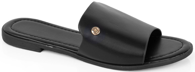 CZARNE KLASYCZNE KLAPKI WSUWANE DAMSKIE SKÓRZANE VERICIA 1