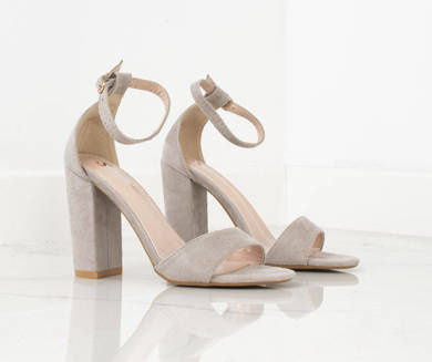 SZARE SANDAŁY NA SŁUPKU ZAMSZOWE FRANCES