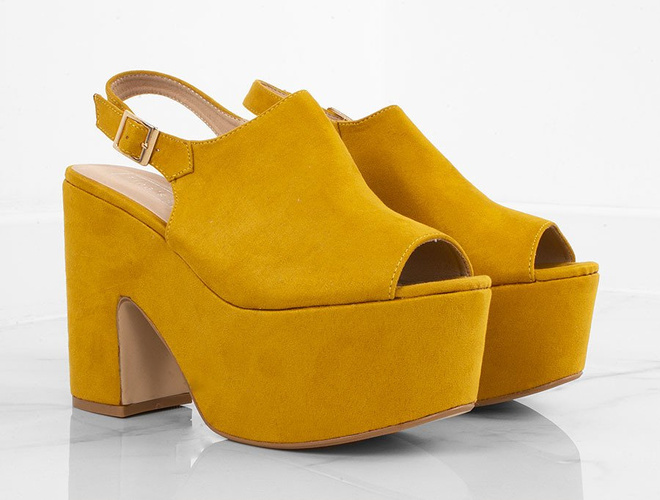ŻÓŁTE ZAMSZOWE SANDAŁY NA PLATFORMIE BONJOUR 3