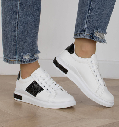 BIAŁE SNEAKERSY TRAMPKI KLASYCZNE NA PLATFORMIE RAINA