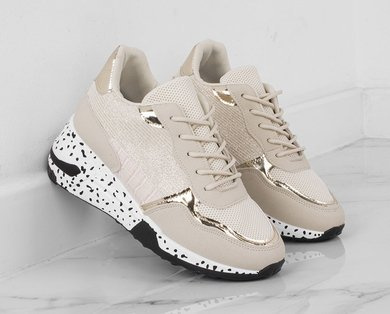 BEŻOWE SNEAKERSY SPORTOWE LUCY