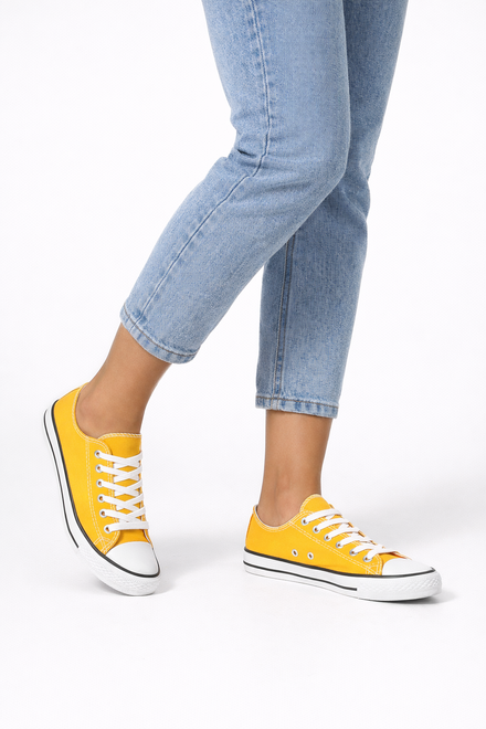 ŻÓŁTE KLASYCZNE NISKIE TRAMPKI TENISÓWKI SZNUROWANE 6