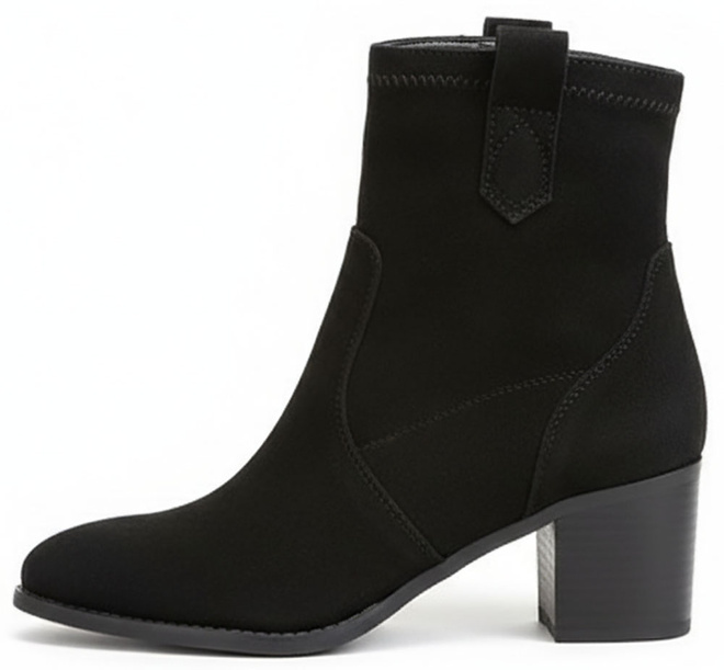 CZARNE DAMSKIE BOTKI NA SŁUPKU ZAMSZOWE ZAMEK ISODIRA 3