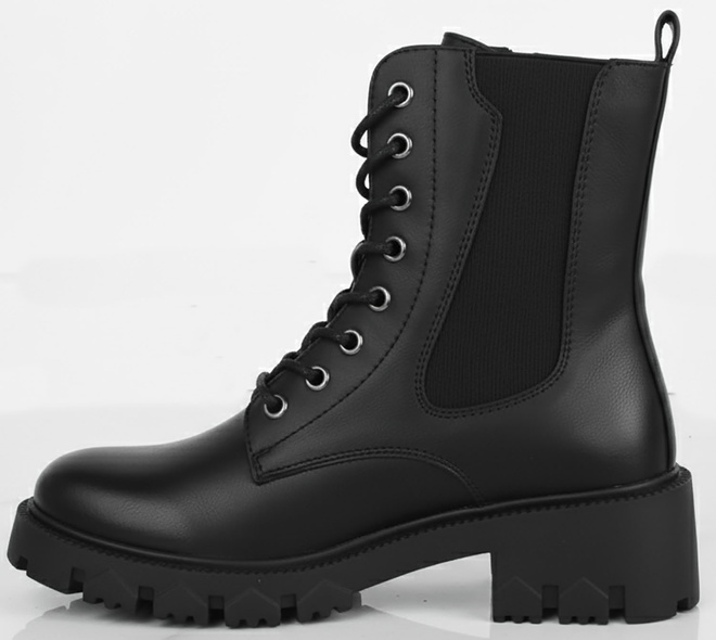 CZARNE BOTKI OCIEPLANE TRAPERY NA PLATFORMIE ALMILA 3