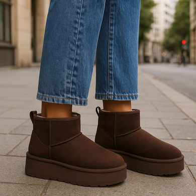 BRĄZOWE OCIEPLANE ŚNIEGOWCE BOTKI NA PLATFORMIE COFFEE