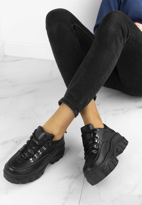 CZARNE SNEAKERSY NA PLATFORMIE HOLLIS 6
