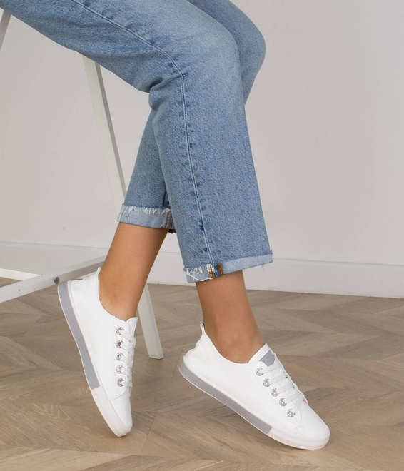 BIAŁE TRAMPKI SKÓRZANE DAMSKIE TENISÓWKI  6