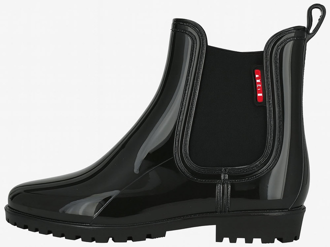 CZARNE DAMSKIE KRÓTKIE KALOSZE LAKIEROWANE SZTYBLETY BESIEL 3