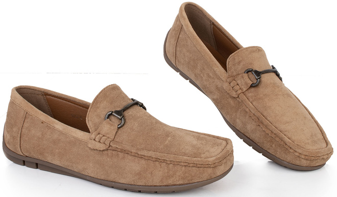 CAMEL MOKASYNY MĘSKIE PÓŁBUTY ZAMSZOWE 2