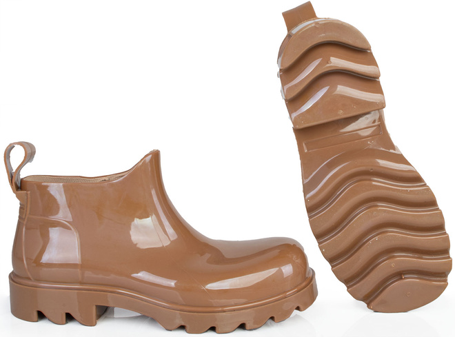 BEŻOWE DAMSKIE KRÓTKIE KALOSZE LAKIEROWANE WINSLOW 3