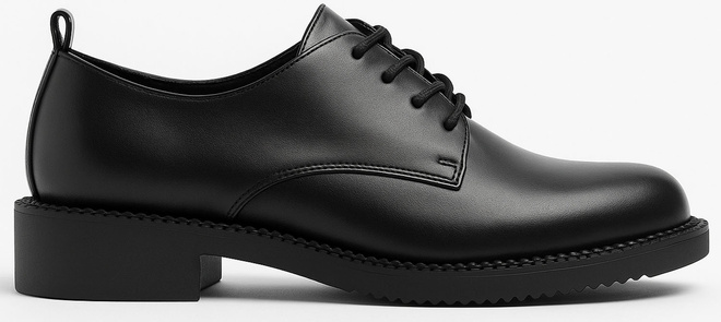 CZARNE PÓŁBUTY SKÓRZANE DAMSKIE SZNUROWANE SIRRO 1