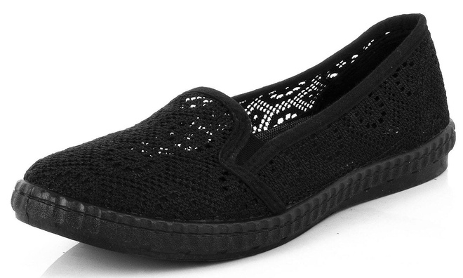 CZARNE DAMSKIE BALERINKI TENISÓWKI KORONKOWE  3